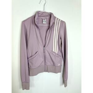 Vintage adidas dusty lilac and white zip jacket size small